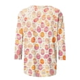 thumbnail image 2 of TaTaai Womens Easter Theme Printed Loose Tops Round Neck 3/4 Three-quarter Sleeve Casual Soft Lightweight Comfy Daily Wear Blouses for Women Gift, 2 of 5
