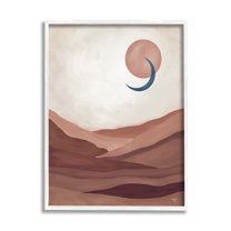 Stupell Industries Abstract Desert Dunes Sun Moon Overlapping Shapes Painting White Framed Art Print Wall Art, Design by Mollie B.