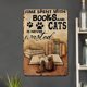 thumbnail image 2 of Placa Metal Vintage Pintura Hierro Rectangular Gato Arte Pared Bar para El 20x30cm, 2 of 9