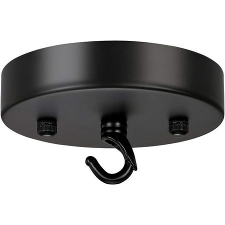 

4.72 Inches Steel Light Canopy Kit Black Ceiling Canopy Kit with Hook Modern Ceiling Light Plate Light Fixture Canopy for Pendant Light Chandelier Canopy with All Mounting Hardware