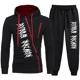 thumbnail image 1 of Chándal de otoño e invierno para hombre, conjunto de 2 piezas con capucha y cremallera informal, ropa deportiva para exteriores y jogging, 1 of 3