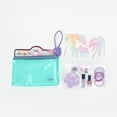 thumbnail image 2 of Justice Girl's Glow Up Kit and Wristlet Pouch Set, 10-Piece Set, Teal/Purple, 2 of 3