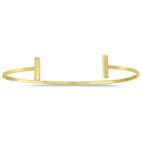T Shape Cuff Bangle Bracelet 14k Yellow Gold