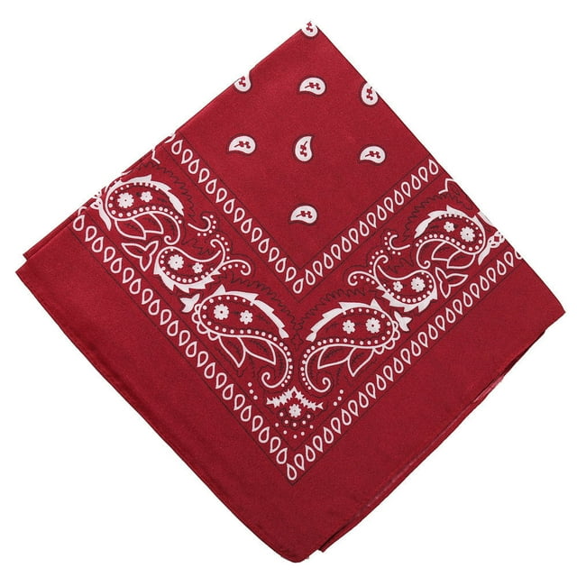 Meitianfacai Paisley Bandanas Multi Colored Set Cowboy Bandana Head Scarf Double Sided, Wine