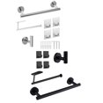 thumbnail image 1 of Conjunto de Hardware de Conjunto de Toalla Montaje en Pared Soporte de Papel Higiénico Negro + Plata Gloria Estantería, 1 of 9