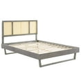 thumbnail image 3 of Modway Kelsea Cane and Wood Full Platform Bed With Angular Legs in Gray, 3 of 3