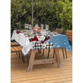 thumbnail image 2 of Outdoor Tablecloth with Umbrella Hole and Zipper, Blue Christmas Rectangle Table Cloth 54x80 Inch Waterproof Tablecloth, Snowman Xmas Tree Winter Snowflake Picnic Table Cover for Patio Camping, 2 of 7