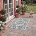 thumbnail image 3 of SAFAVIEH Courtyard Desi Medallion Indoor/Outdoor Area Rug, Grey/Navy, 2'7" x 5', 3 of 10