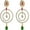 Red & Green, variant on Rayna Jewelry Boutique Cubic Zirconia & Onyx Gemstone Teardrop Design Dangle Earrings 18kt Yellow Gold Plated