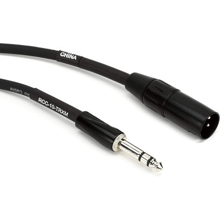 Black Series Interconnect Cable, 1/4-Inch TRS to XLR (Male), 10-Feet