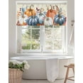 thumbnail image 5 of Fall Thanksgiving Kitchen Valances for Windows Orange Blue White Pumpkin Valance Curtains&nbsp; for Kitchen /Living Room/Bedroom/ Bathroom Decor, 54"x18 " ,Rod Pocket 1 Panel, Retro Leaf, 5 of 7