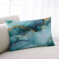 thumbnail image 2 of Teal Marble Throw Pillow Cover 16 x 24 Inch Decorative Pillow Cover Modern Abstract Art Luxury Yellow Lumbar Pillowcase Seasonal Rectangle Cushion Case for Couch Sofa Bed Living Room, 2 of 7