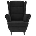 thumbnail image 3 of vidaXL Fauteuil Velours Noir, 3 of 6