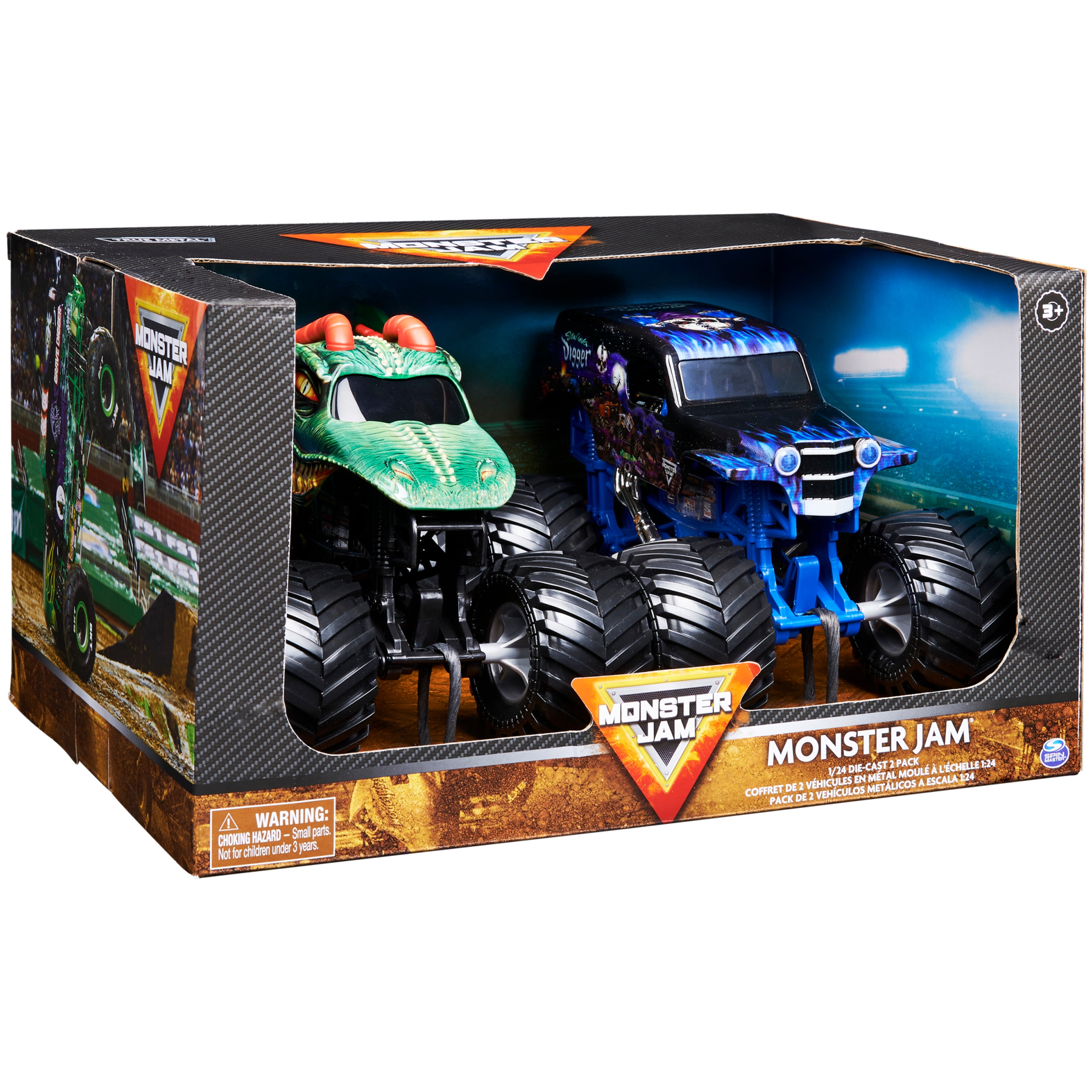Monster Jam 1:24 Scale Die-cast 2-Pack, Dragon and Son-uva Digger 
