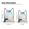 thumbnail image 5 of Yiaed Butterfly In Blossoms Zen Print Drawstring Bags Drawstring Backpack Bulk String Back Pack Gym Sport Bag-Small, 5 of 5