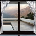 thumbnail image 4 of BZSMCE Window Curtain Panels Set Of 2 In Monochrome Palm Breeze Printed, 4 of 4