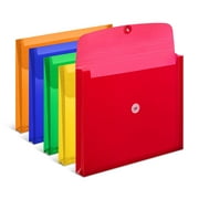 Staples Plastic Filing Envelopes with Button & String Closure Letter Size Assorted Colors 5/Pack
