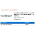 thumbnail image 2 of Intake Manifold Gasket Set - Compatible with 1997 - 1999 Chevy Malibu 2.4L 4-Cylinder 1998, 2 of 2