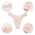 thumbnail image 3 of Baywell Women Sexy Lace Thongs V Cheeky Underwear See Through Panties Seamless Low Waist Underwear 5 Pack, 3 of 9