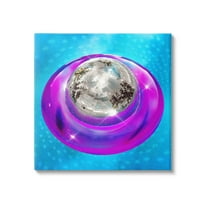Stupell Industries Disco Ball in Pool Abstract Painting Gallery Wrapped Canvas Art Print Wall Art, 30 x 30