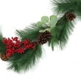 thumbnail image 5 of Holiday Time PL 8ft Plastic Red Berry Leaf Garland Home Decor, 5 of 5