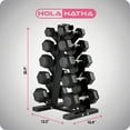 thumbnail image 3 of HolaHatha 10, 15, 25, 30, & 35 Pound Hexagonal Dumbbell Weight Set w/Rack, 3 of 11
