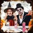 thumbnail image 2 of 3pcs Halloween Table Decor Wood Tiered Tray Decorations Table Centerpiece Tall Block Wood Ghost Pumpin Set for Halloween Party Home Decor, 2 of 5