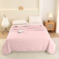 thumbnail image 1 of Syligr Soybean Fiber Cooling Pink Cotton Quilt, Single - Machine Washable and Multi-Purpose, 1 of 8