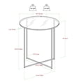 thumbnail image 2 of Modern Glam Metal-X-Leg End Table Set in Faux White Marble/Gold (Set of 2), 2 of 2