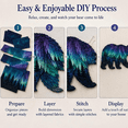 thumbnail image 2 of Northern Lights Wildlife DIY Patchwork Kit, DIY Northern Lights Patchwork Sewing Kit, Handmade Fabric Craft Set for Wall Art Decor, Beginner Friendly Creative DIY Project for Adults (Snowshoe Hare), 2 of 7