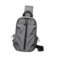 thumbnail image 4 of yuksok Men Chest Bag Casual Waterproof Crossbody Bag for Climbing Traveling Walking Gray, 4 of 9