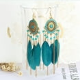 thumbnail image 4 of Xinyolin Vintage Golden Chain Feather Tassel Pendant Hook Earrings, Casual Charm Jewelry, 4 of 7