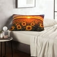 thumbnail image 6 of Sikiie Sunset Golden Sunflower Field Print Plush Pillow Cover, Wrinkle-proof and Stain-resistant Pillow Protector without Pillow Core, Home Decoration-14"x20", 6 of 6