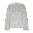thumbnail image 5 of cfhntfmh Women Sequin Top V Neck Long Sleeve Sparkle Glitter Blouses Shirt Party Tops Blouse for Party Club Dressy Outfits, 5 of 7