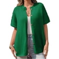 thumbnail image 2 of Women Oversized Cardigan Sweaters Short Sleeve Button Down Casual Lightweight Loose Knit Cardigans, 2 of 6