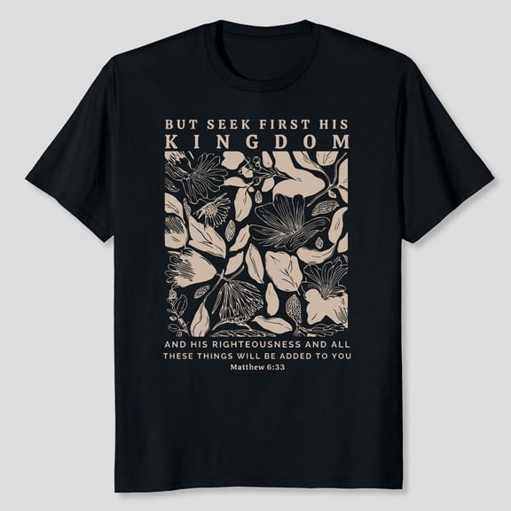 Christian Faith for Women Jesus Bible Verse Wildflower Floral Boho Shirt Vintage Graphic Tee, Women's Graphic Tee 100% Cotton by TBun, Full Sizes S-5XL