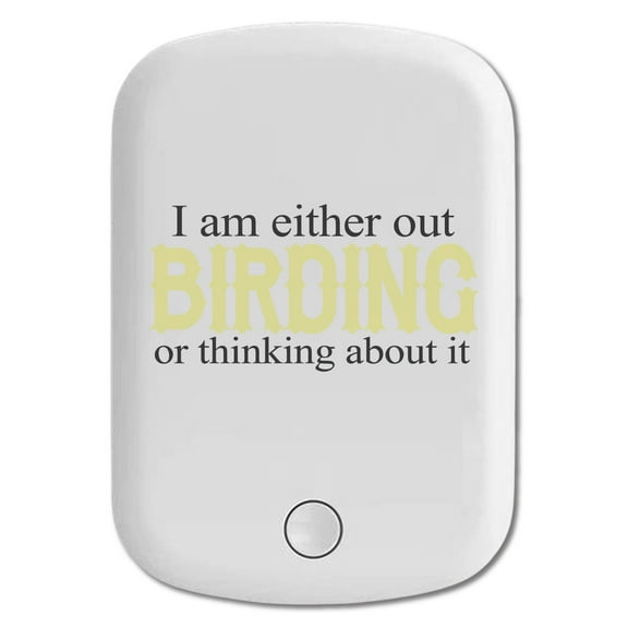 DistinctInk Magnetic Battery Pack, 5000 mAh Wireless Portable Charger with USB-C Cable, Compatible with MagSafe iPhone 14 / 13 / 12 Series - I'm Out Birding or Thinking About It