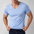 thumbnail image 3 of Agkizg Men Compressions Ice Silk T Shirts, V Neck Short Sleeve Solid Seamless Tops High Stretch Quickly Dry Athletic Tees for Gym Workout Outdoor Running Summer Undershirts, 3 of 6