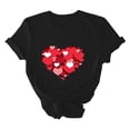 thumbnail image 5 of POTETI Women Valentines Womens T Shirts Long Sleeve,Women's Valentine's Day Gifts for Wife Black Short Sleeve Blouse Casual Sweetheart Print Crew Neck Tops, 5 of 6