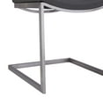 thumbnail image 6 of April Contemporary Dining Chair in Brushed Stainless Steel Finish and Grey Faux Leather - Set of 2, 6 of 9