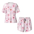 thumbnail image 2 of Yiaed Love Rabbit Print Short Sleeve Pajama Sets for Women Casual Crew Neck 2 Piece Lounge Sets Women's Short-Sleeved Pajama-X-Large, 2 of 5