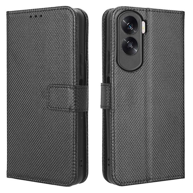 Funda con tapa tipo billetera para Honor 90 Lite 5G /X50i 5G, cuero PU, textura de diamante, soporte a prueba de golpes