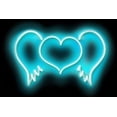 thumbnail image 2 of Carr, Hailey 24x17 White Modern Wood Framed Museum Art Print Titled - Neon Heart Wings AB, 2 of 4