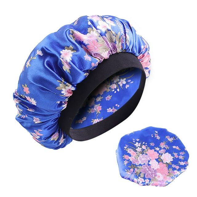 WIFKLSIIPG Large Printed Headband Nightcap Bohemian Turban Hat Satin Shower Cap