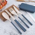 thumbnail image 1 of Cutlery Spoon Wheat Straw Plastic Tablespoons Chinese Chopsticks Hiking Table Dining Set Kitchen Tableware Dinner Knives Buffet, Water Red, 1 of 5