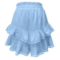 thumbnail image 4 of MIXUE Skirts For Women Summer Solid Color High Waist Ruffled Casual Boho Mini Tennis Skirt Outwear,Blue,S, 4 of 5