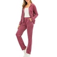 thumbnail image 3 of LELINTA Women's Hoodie Sweatshirt Pants Sets Running Sport Casual Solid Velvet Tracksuit, 3 of 5