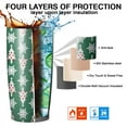 thumbnail image 7 of 20oz Tumblers Green Christmas Tree and Snowflake Pattern Stainless Steel Vacuum Insulated Double Wall Travel Tumbler Cups Mug with Lid and Straw,Cleaning Brush for Cold & Hot Drinks, 7 of 7