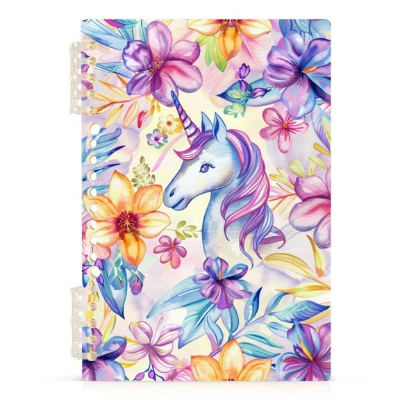 Unicorn in Flowers Spiral Journal Notebook College Ruled Notebook 8.3" x 5.7" A5 Lined Thick Paper Page