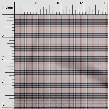 oneOone Cotton Poplin Light Peach Fabric Check Dress Material Fabric Print Fabric By The Yard 42 Inch Wide